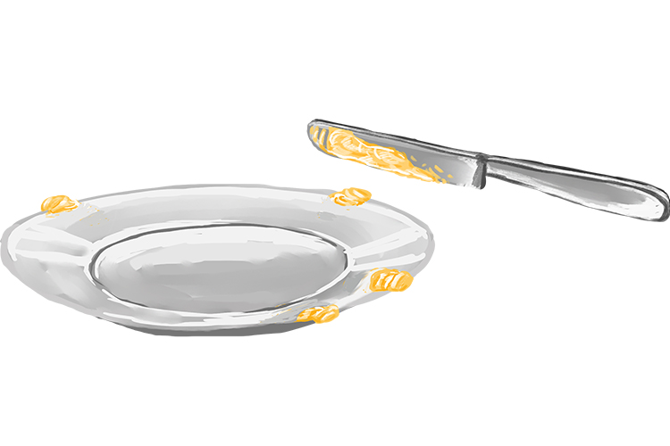 The plate had margarine (plate margin) around the edges.